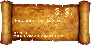 Buschner Zoltán névjegykártya